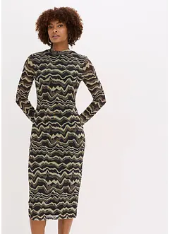 Midi šaty z jemné síťoviny, bonprix