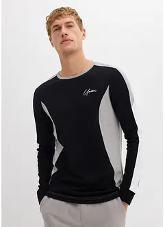 Triko s dlouhým rukávem, z elastické bavlněné směsi, Slim Fit, bonprix