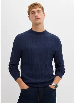 Svetr s copánkovým vzorem, z recyklovatelné organické bavlny, bonprix