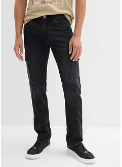Cargo džínové joggingové kalhoty s pohodlným pasem, Regular Fit, Straight, bonprix