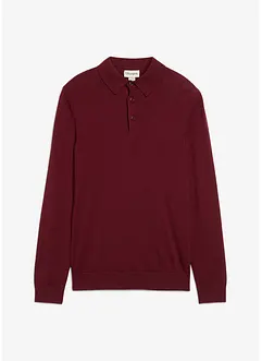 Pólo svetr z jemné pleteniny s luxusní merino vlnou, Slim Fit, bonprix