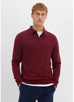 Pólo svetr z jemné pleteniny s luxusní merino vlnou, Slim Fit, bonprix