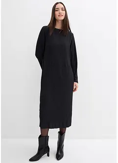 Midi šaty ze strukturovaného materiálu se zmačkanou úpravou, bonprix