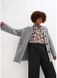 Krátký pletený kabátek s páskem, bonprix