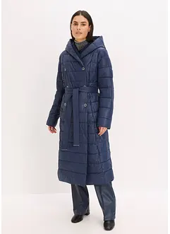 Prošívaný kabát s aplikací z imitace vlny a s vázačkou, nepromokavý (2dílná souprava), bonprix