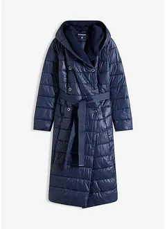 Prošívaný kabát s aplikací z imitace vlny a s vázačkou, nepromokavý (2dílná souprava), bonprix