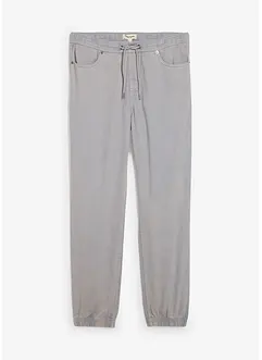 Kalhoty bez zapínání, Relaxed Fit, z čistého bavlněného kepru, Tapered, bonprix