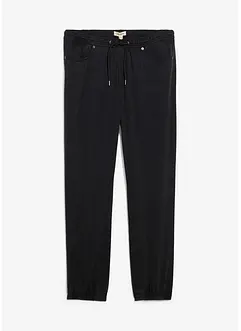 Kalhoty bez zapínání, Relaxed Fit, z čistého bavlněného kepru, Tapered, bonprix