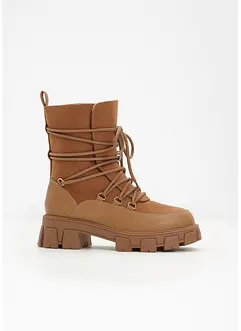 Šněrovací kotníková obuv s podšívkou, bonprix