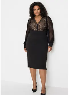 Postavu podtrhující šaty s krajkou, bonprix