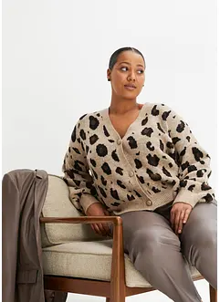 Pletený kabátek se vzorem, bonprix