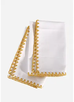 Látkové ubrousky  z organické bavlny, s lesklou bordurou (2 ks v balení), bonprix