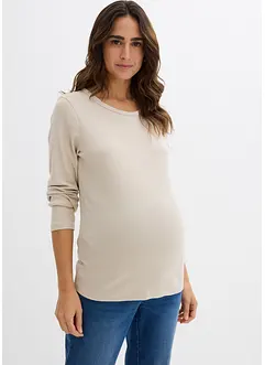 Žebrované těhotenské triko z čisté bavlny (2 ks v balení), bonprix