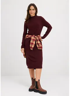 Šaty z jemného úpletu, se stojáčkem, bonprix