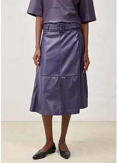 Sukně z jehněčí kůže nappa s páskem (2dílná souprava), bonprix