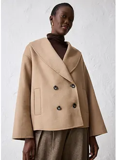 Oversize kabátek z měkké vlněné směsi, bonprix