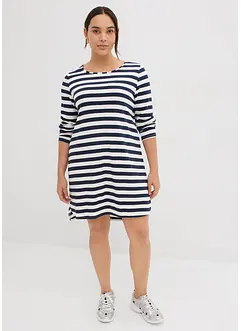 Šaty s prodlouženým zadním lemem, z těžké čisté bavlny, bonprix