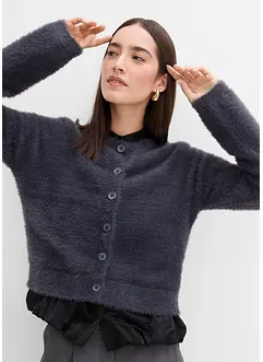 Pletený kabátek ze směsi peříčkové příze a viskózy, bonprix