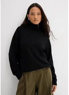 Svetr s ozdobným zapínáním na zip, z viskózové směsi, bonprix