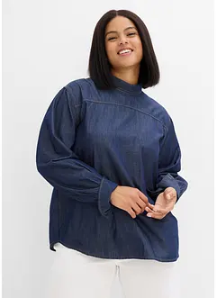 Džínová halenka s vysokými manžetami, bonprix