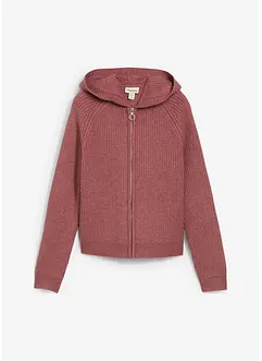 Pletený kabátek s kapucí, bonprix