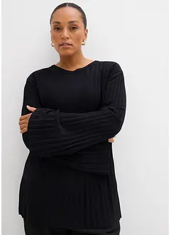 Plisovaný svetr z jemné pleteniny z viskózové směsi, bonprix