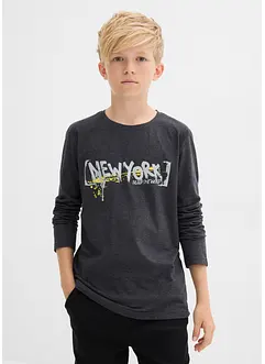 Triko s dlouhým rukávem a potiskem, bonprix