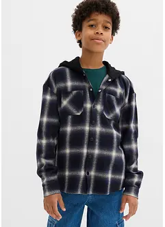 Flanelová košile s dlouhým rukávem a kapucí, bonprix