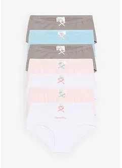 Bokové kalhoty s měkkou organickou bavlnou a saténovou mašlí (7 ks v balení), bonprix