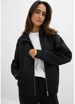 Bunda na zip z materiálu scuba, bonprix