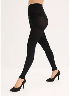 Tvarující ultra neprůhledné legíny stahující bříško, s push-up efektem a pohodlným nápletem, 80 DEN, bonprix