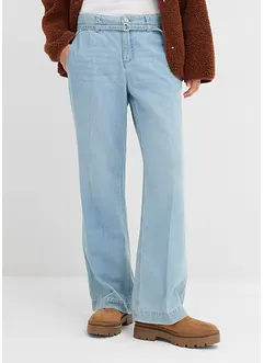 Džíny Wide Leg, Mid Waist, s páskem, bonprix