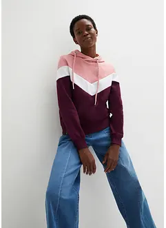 Mikina s kapucí a velkým límcem, bonprix