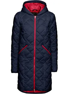 Prošívaný kabát s kapucí, dvoubarevný, bonprix