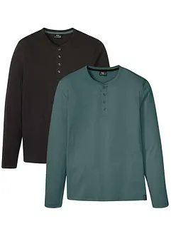 Henley triko s komfortním střihem (2 ks), bonprix