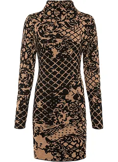 Přiléhavé pletené šaty se stojáčkem, bonprix