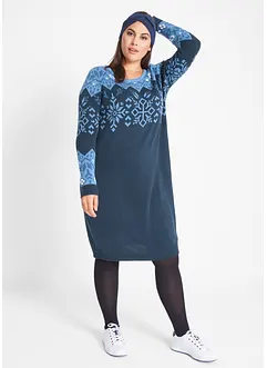 Pletené šaty s norským vzorem, bonprix