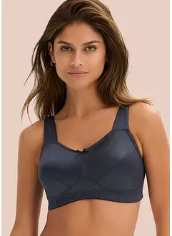 Odlehčující podprsenka bez kostic, s vyztuženými ramínky a lesklým materiálem, bonprix