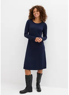 Pletené šaty s rozšiřujícím se střihem, bonprix