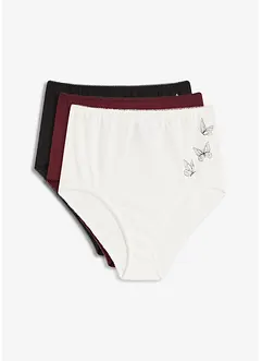 Vysoké kalhotky s organickou bavlnou (3 ks v balení), bonprix