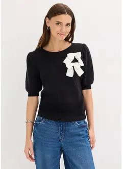 Svetr s aplikací mašle, bonprix