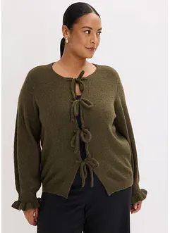 Oversize pletený kabátek z měkké vlněné směsi, bonprix