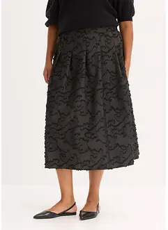 Midi sukně ze strukturovaného materiálu, bonprix