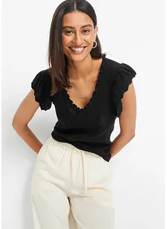 Tričko z ažurové pleteniny, bonprix