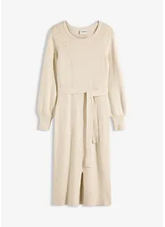 Žebrované pletené šaty ze splývavé směsi s viskózou, bonprix