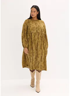 Midi šaty ze splývavého saténu, bonprix