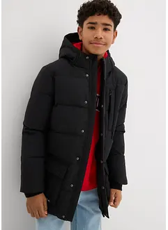 Prošívaná parka se sportovními detaily a kapucí, bonprix