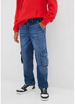 Termo cargo džíny Loose Fit, Straight, s žerzejovou podšívkou, bonprix