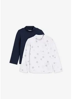 Tričko s dlouhým rukávem, z elastické směsi s organickou bavlnou (2 ks v balení), bonprix