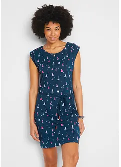 Úpletové šaty s křidélkovými rukávy a potiskem, bonprix